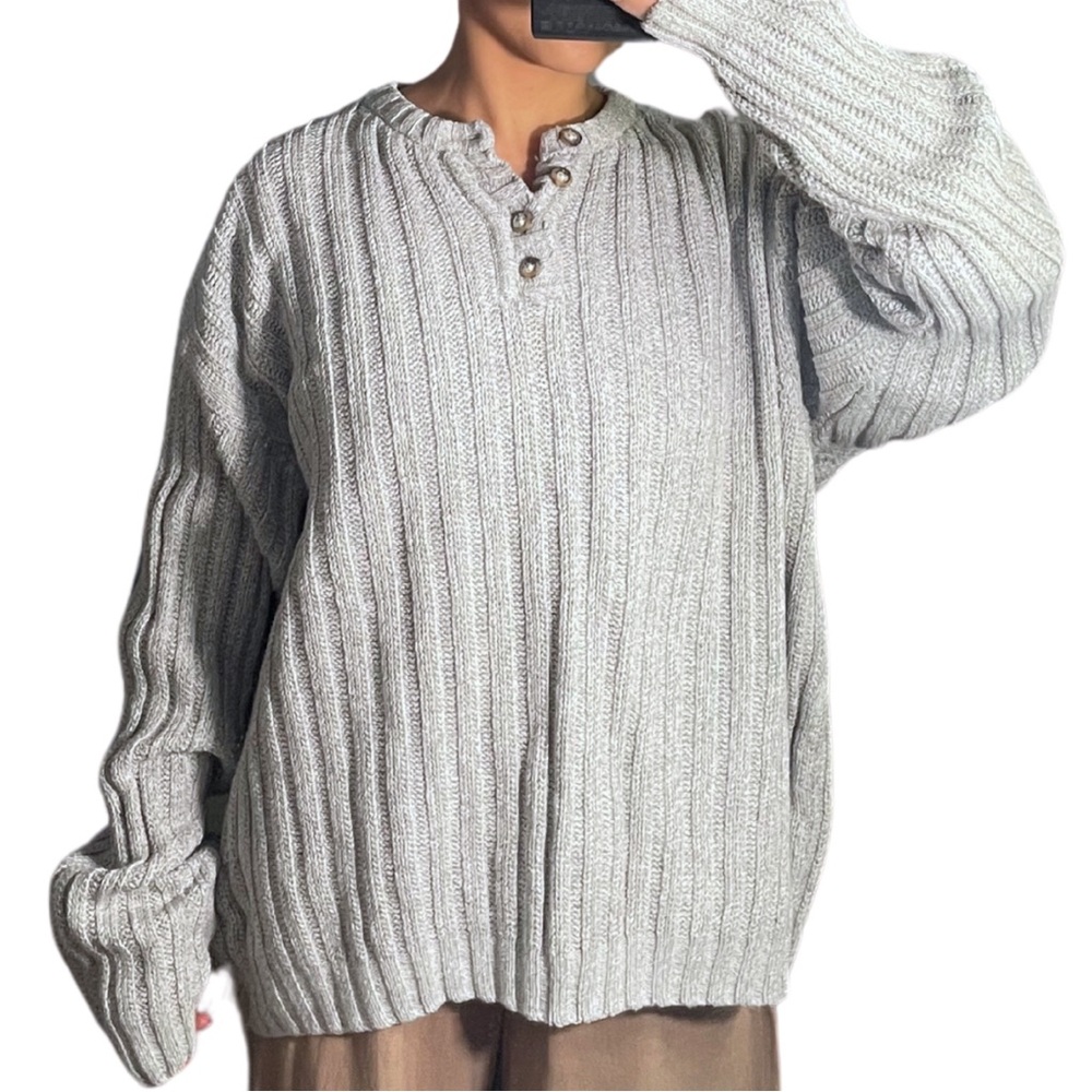 Gray Cable Knit Sweater